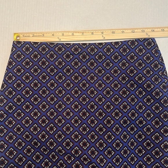 Express Blue with Red/White Geometric Print Lined Pencil Skirt Size 8 - Picture 3 of 13
